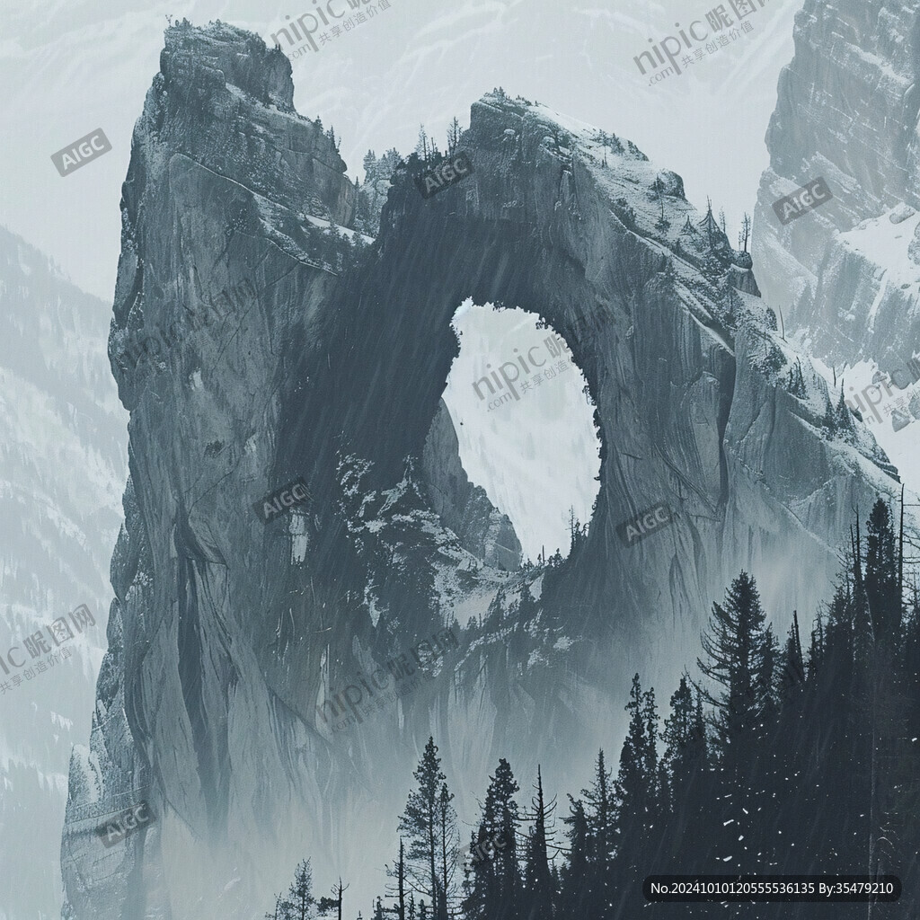 雪山原畫