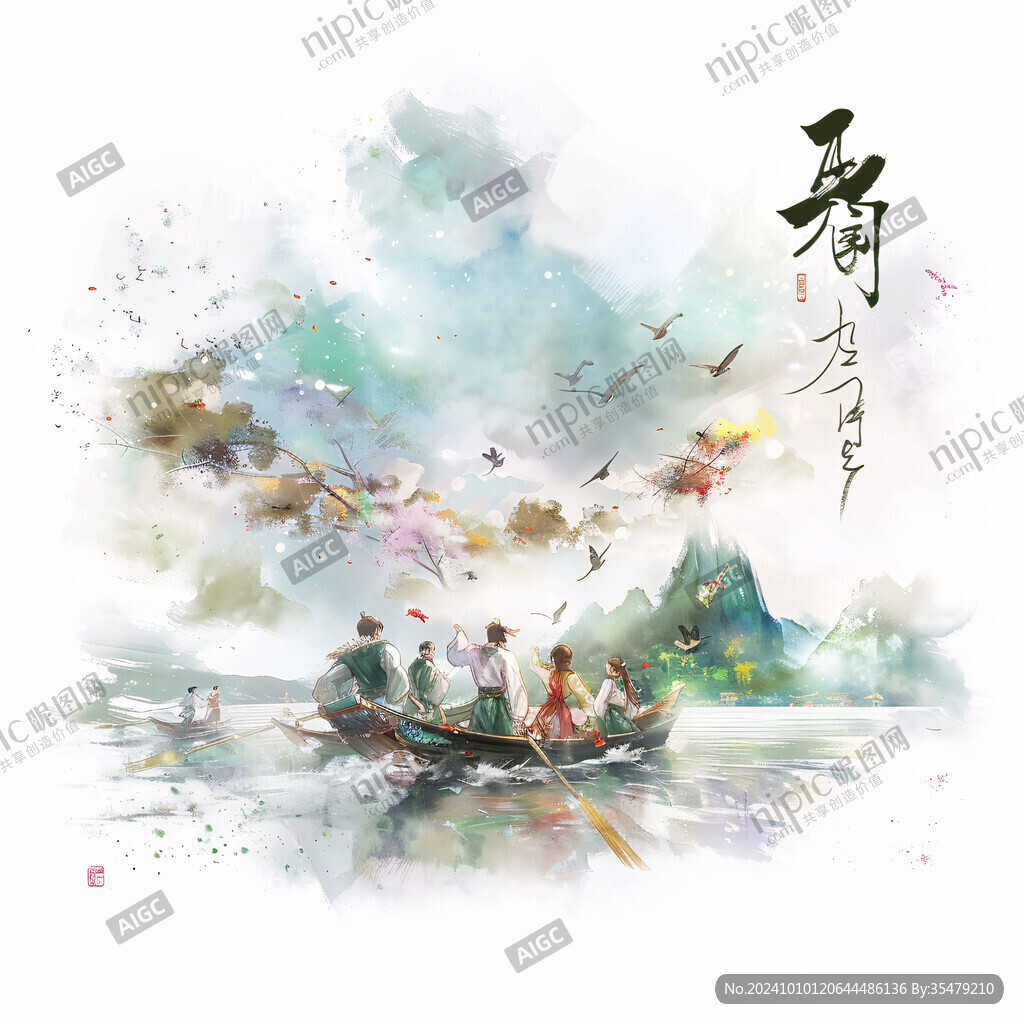 廣西景點(diǎn)廣西水彩海報(bào)