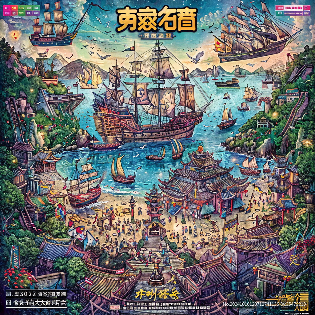 粵港澳手繪彩繪水彩