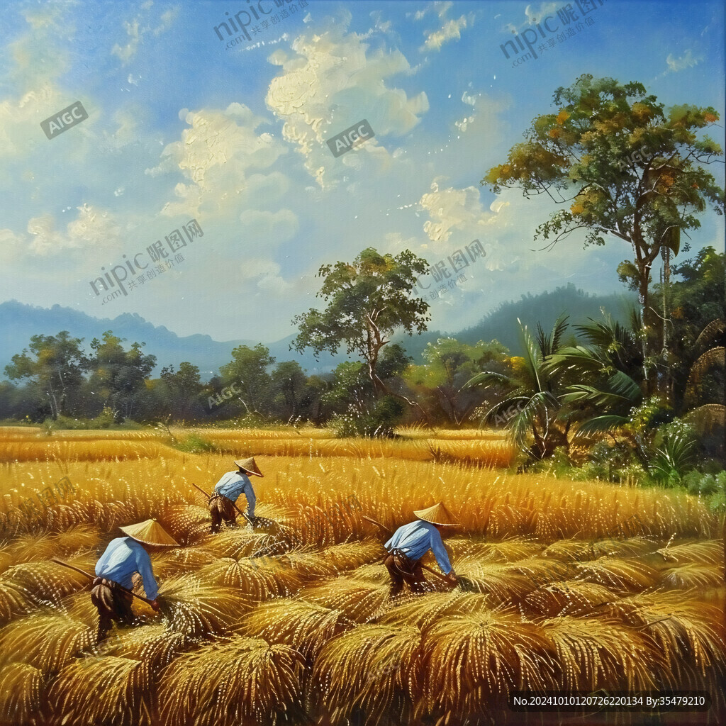 農(nóng)家豐收油畫