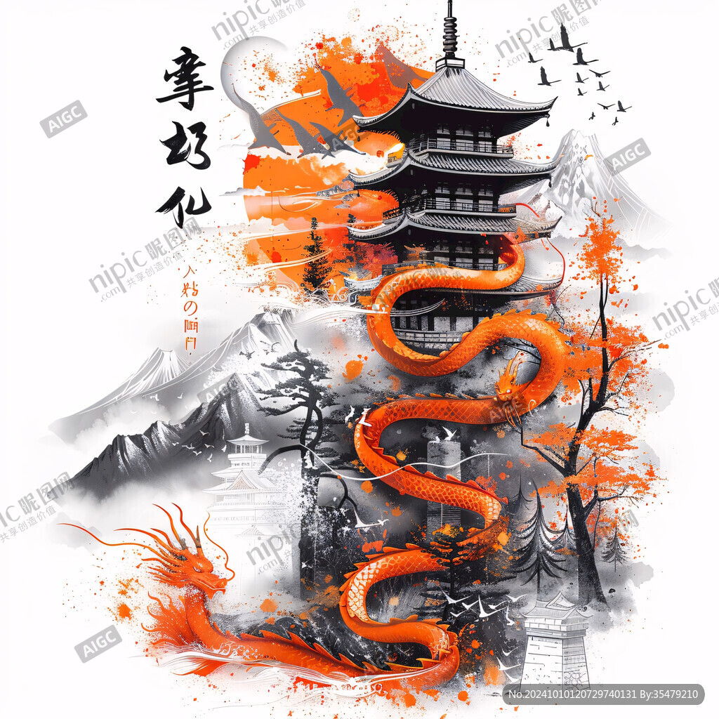 原創(chuàng)水墨中國(guó)風(fēng)休斯頓