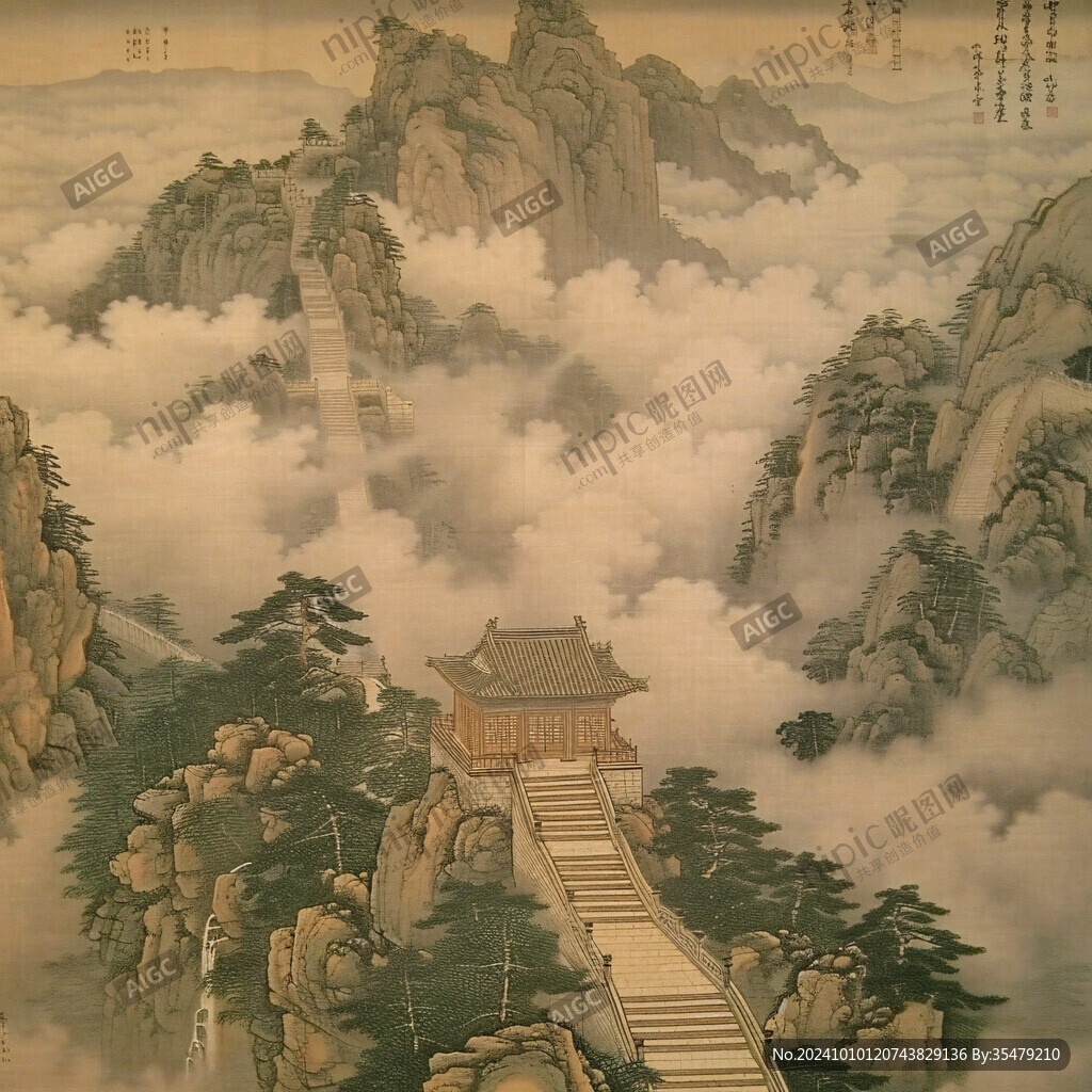 愛晚亭著名景點(diǎn)工筆畫