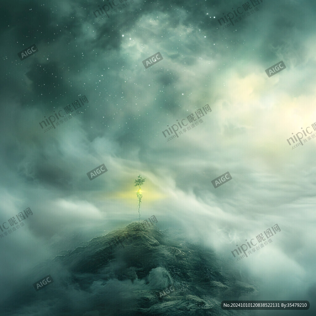 夢幻星空山水畫