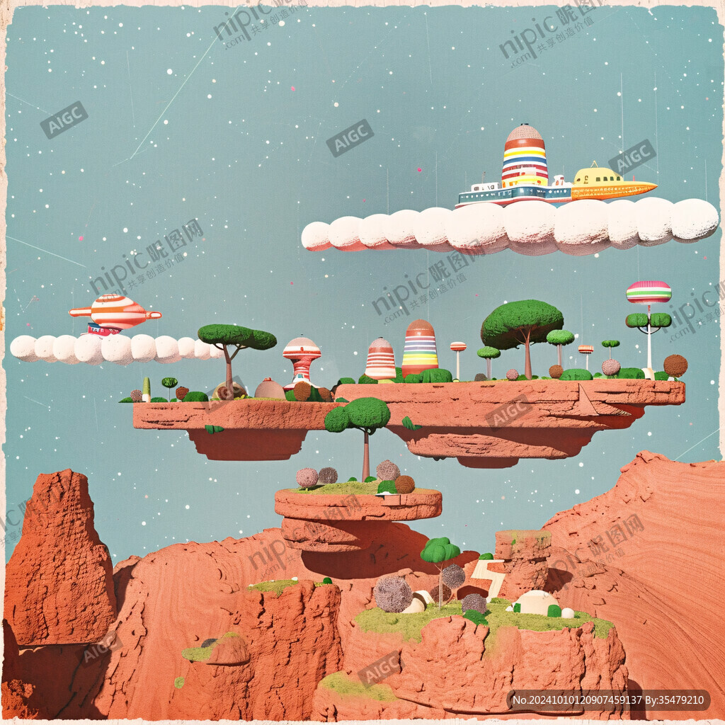 3d風景膨脹圖案