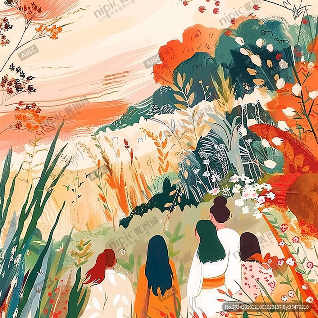 擁抱大自然插畫