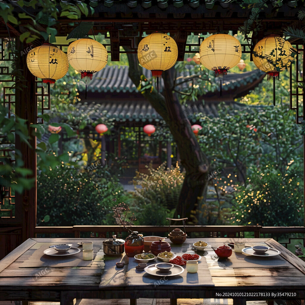 墻角燈籠私家庭院