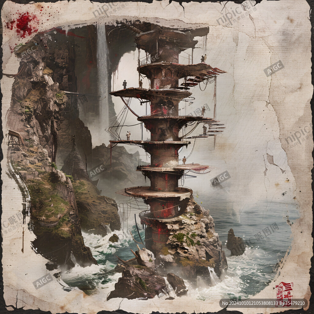 聆風(fēng)塔插畫