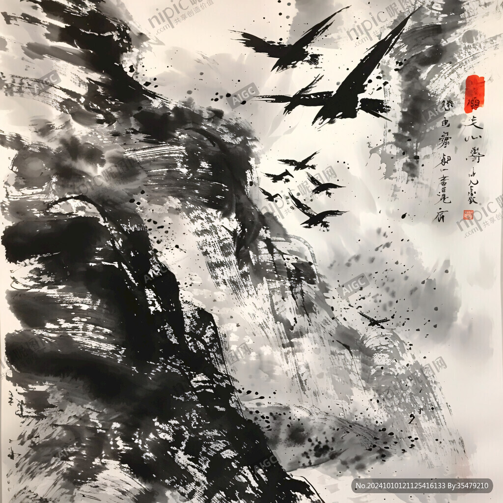 ktv酒店水墨畫