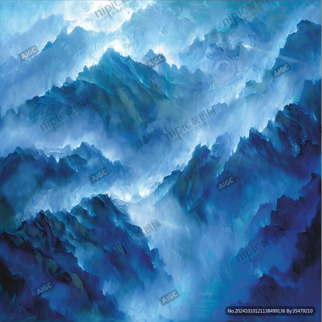 山水云霧藝術畫