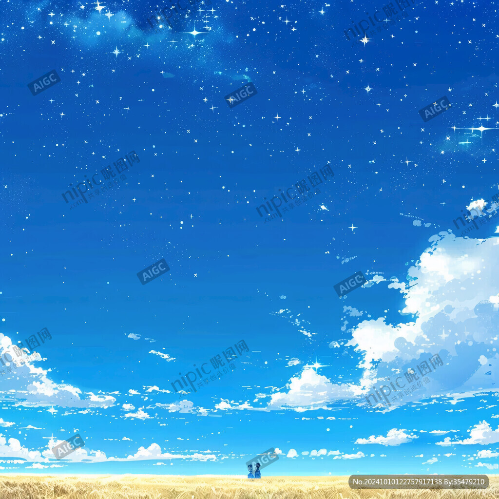 草原星空背景