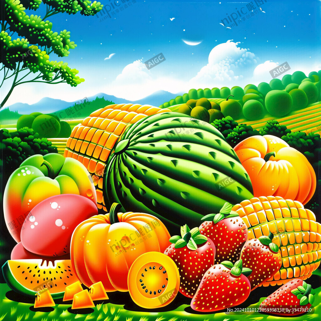 果園豐收插畫