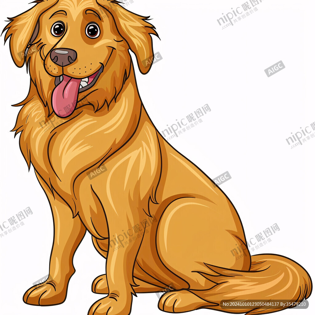 卡通金毛犬