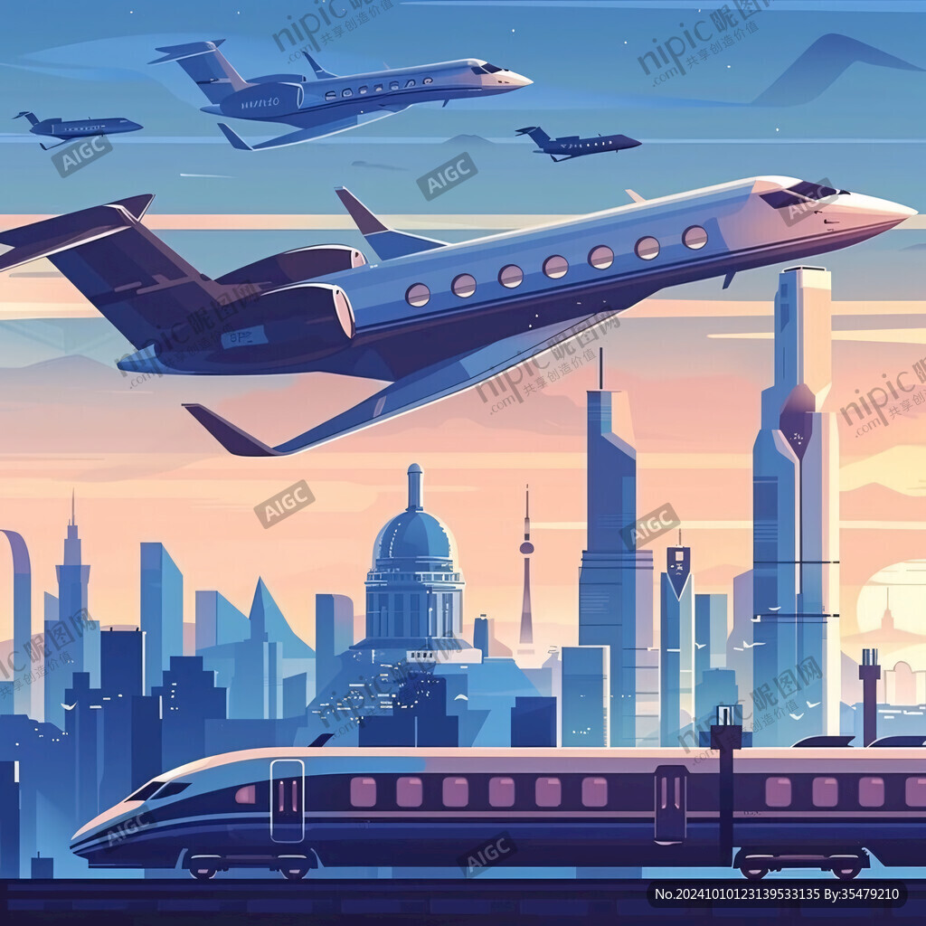 航空港區(qū)北站插畫