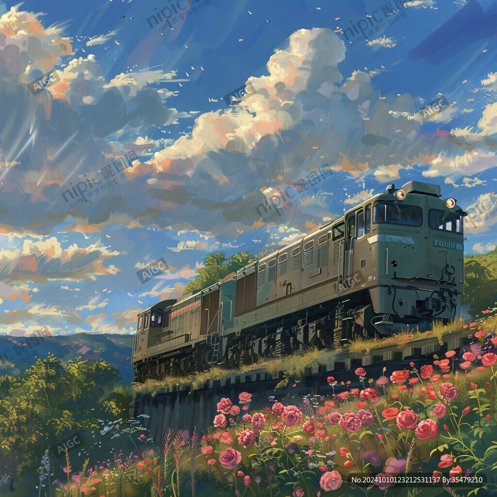 蒸汽機車插畫