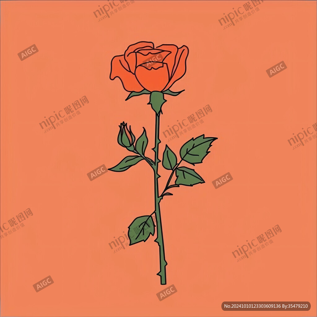 卡通玫瑰花