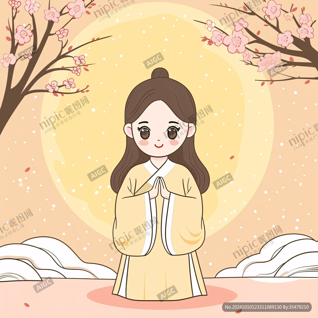 穿漢服卡通女孩