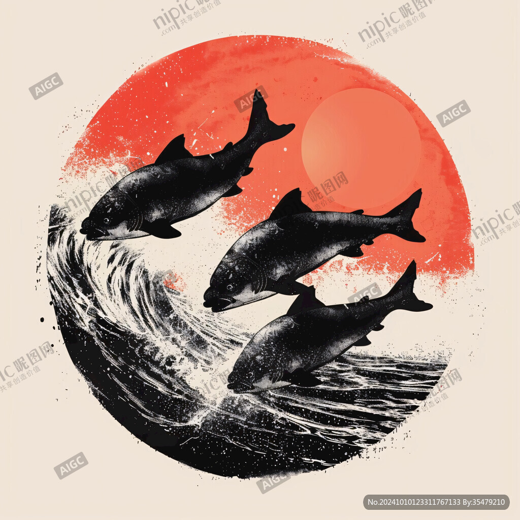 海豚創意插畫