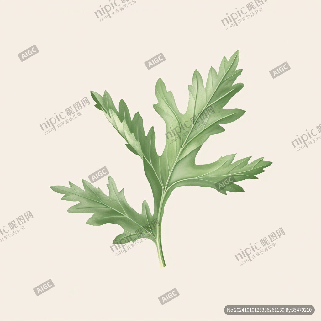 艾葉草藥插畫