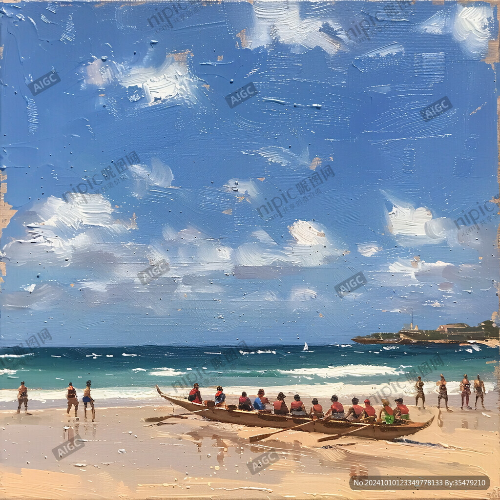 海灘風景畫