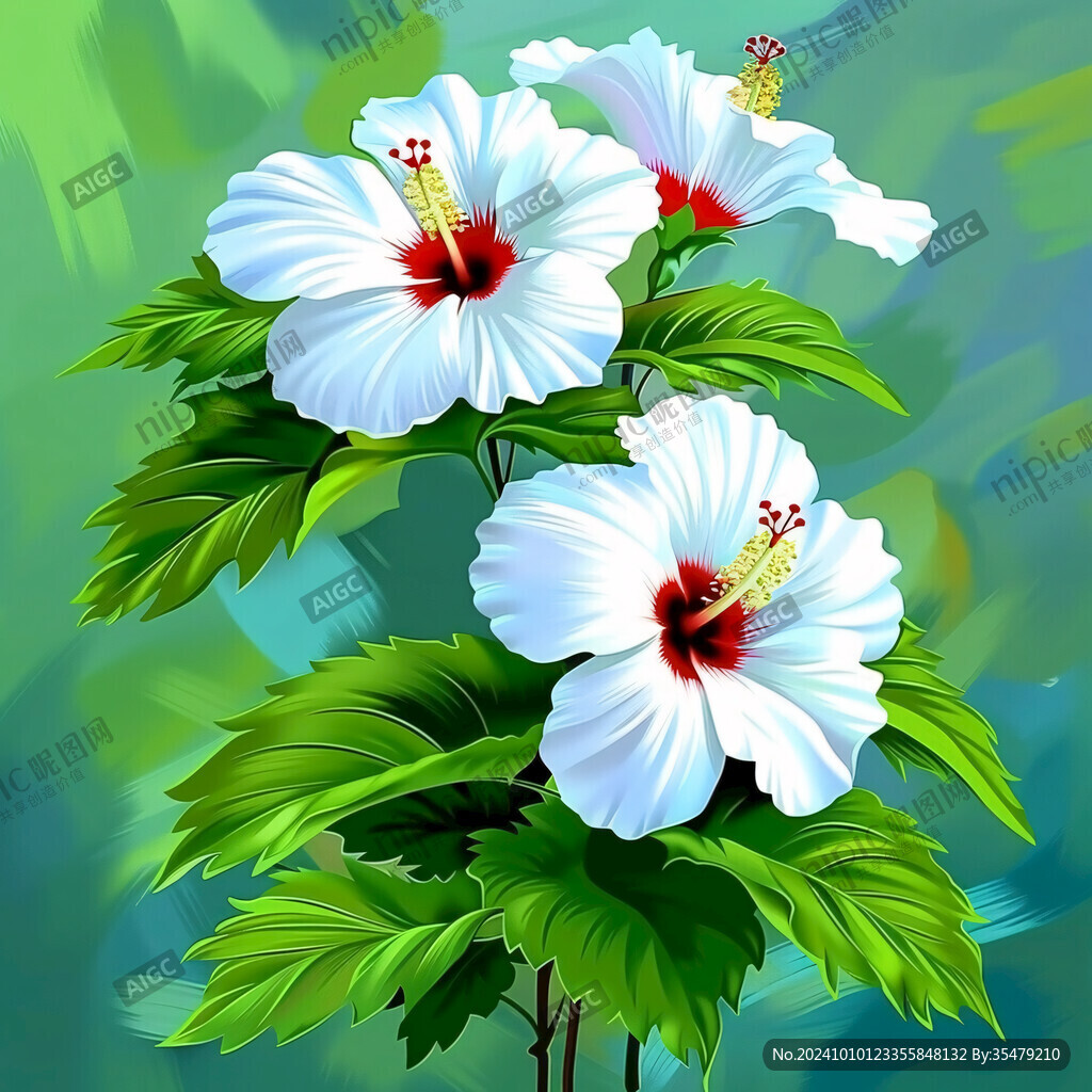 裝飾畫芙蓉花