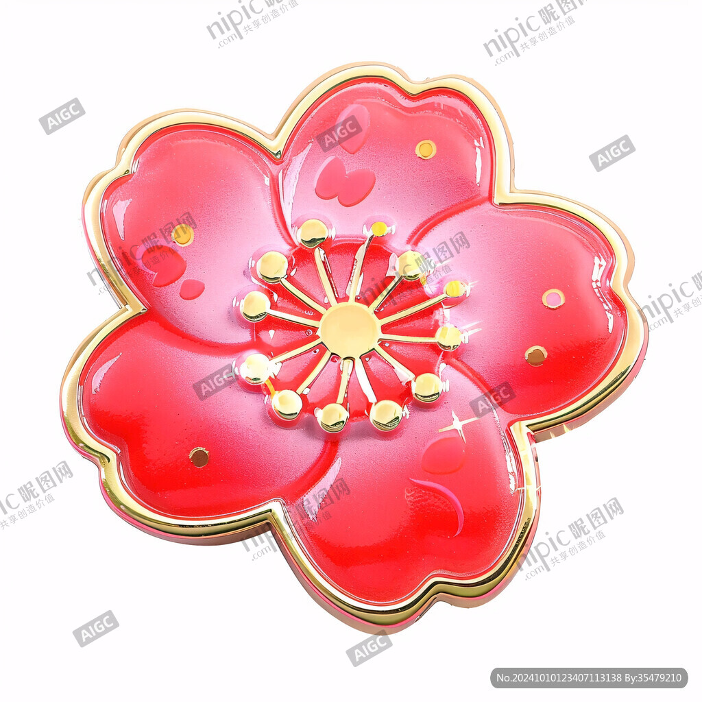 3d紅色花