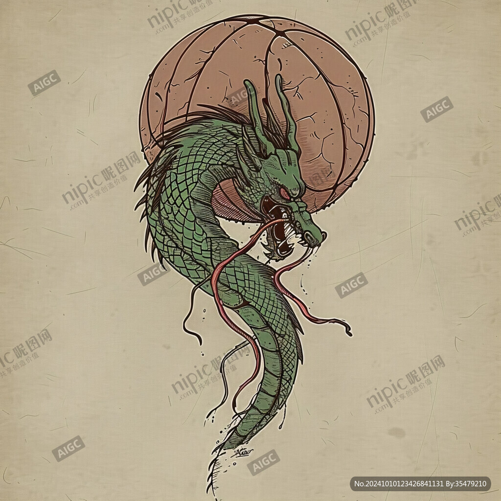 手繪龍年插畫