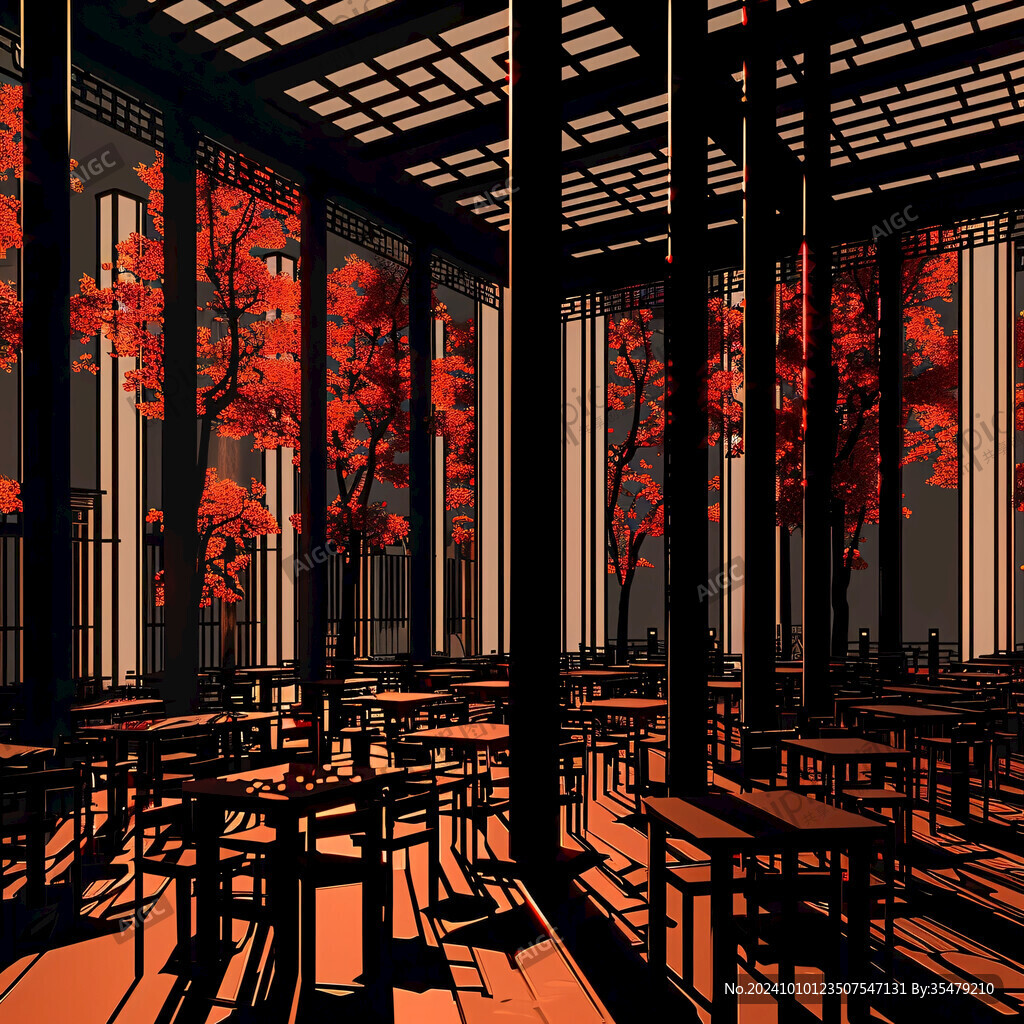 中式對(duì)稱餐館