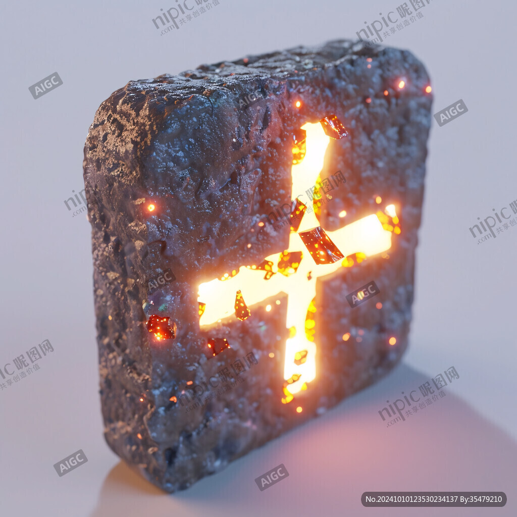 熔巖立體字