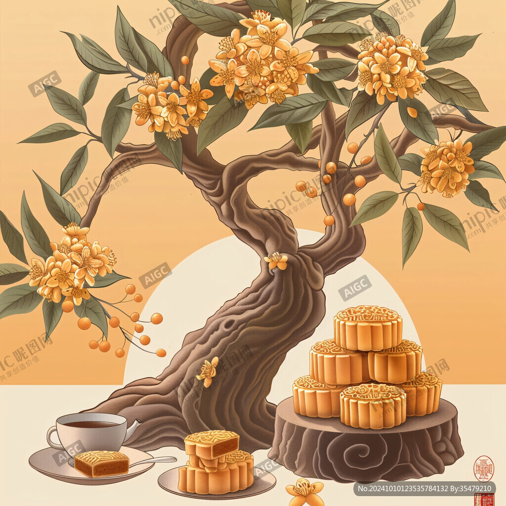 月餅中秋節(jié)桂花