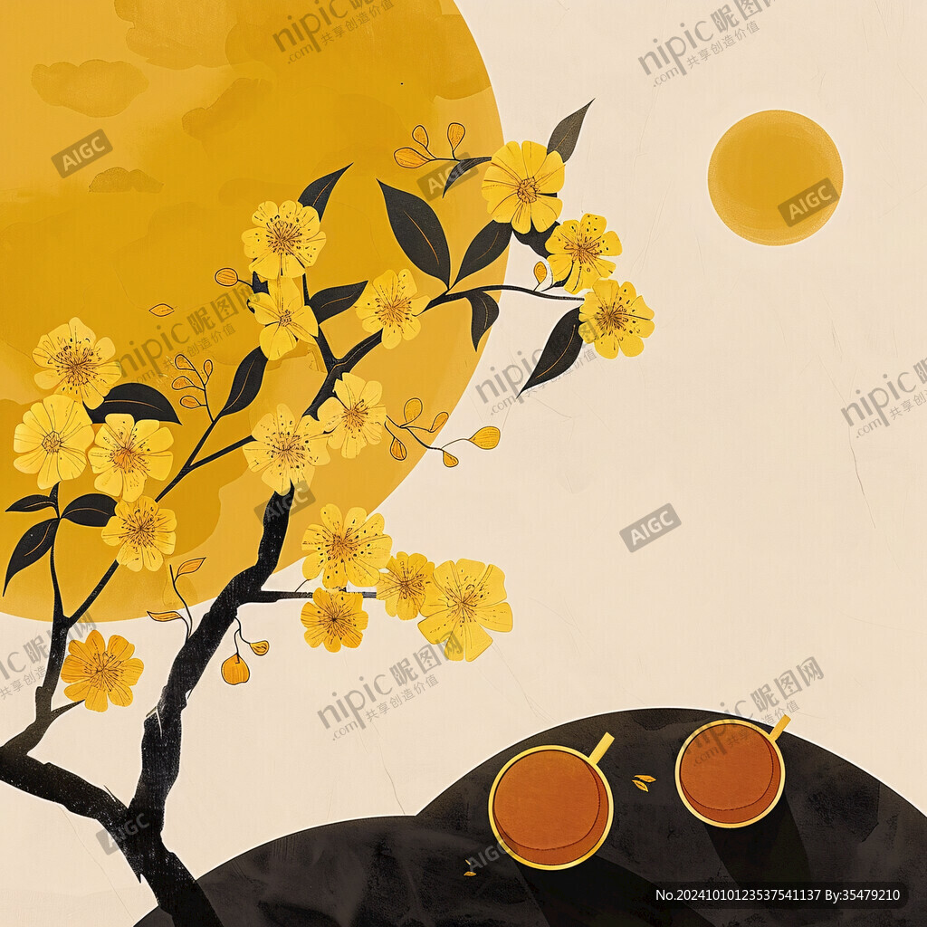 噪點(diǎn)迎春花插畫