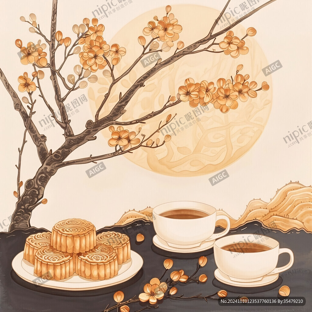 中秋靜物插畫(huà)