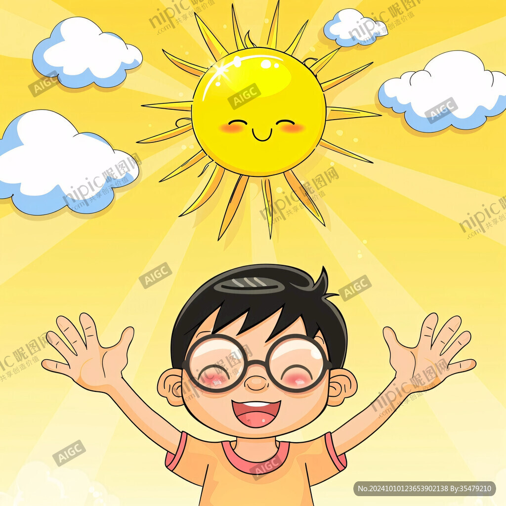 卡通太陽小男孩