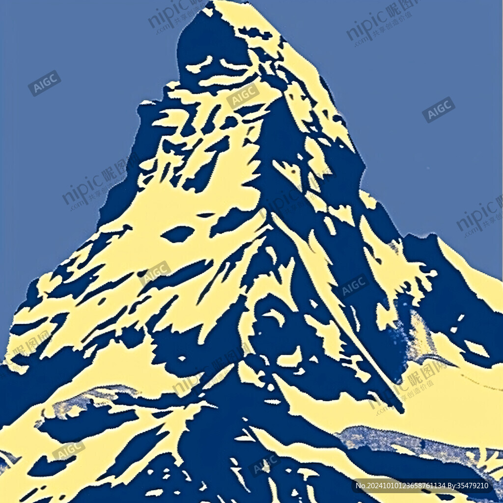 雪山插畫印花圖案