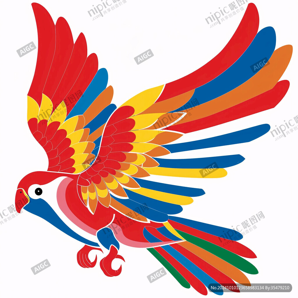 手繪彩色鳳凰