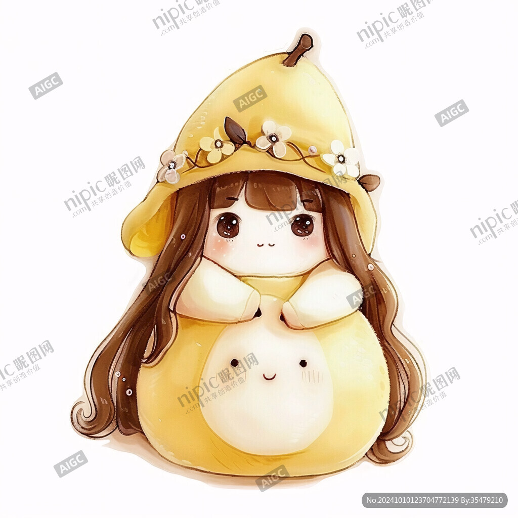 農(nóng)家小女孩板栗插畫