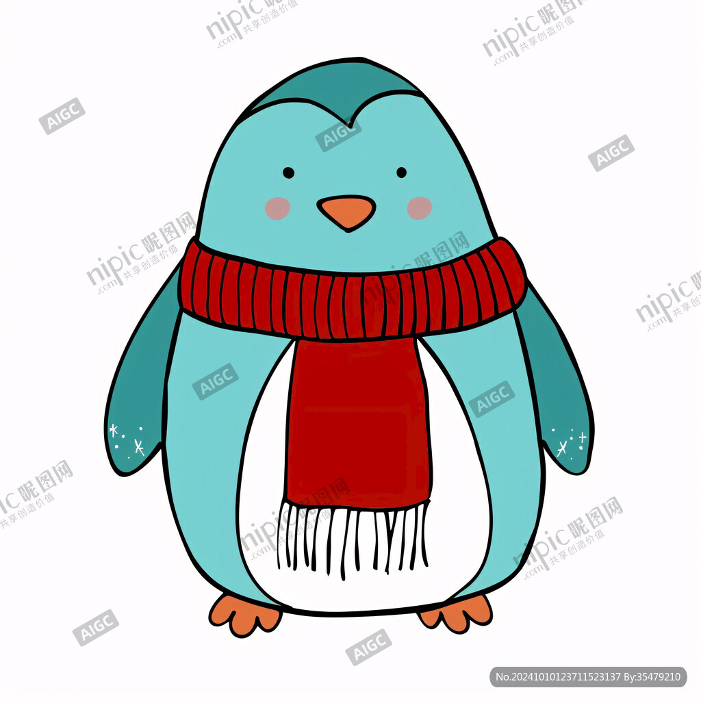 卡通動物企鵝插畫