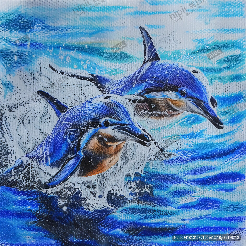 海豚立體畫
