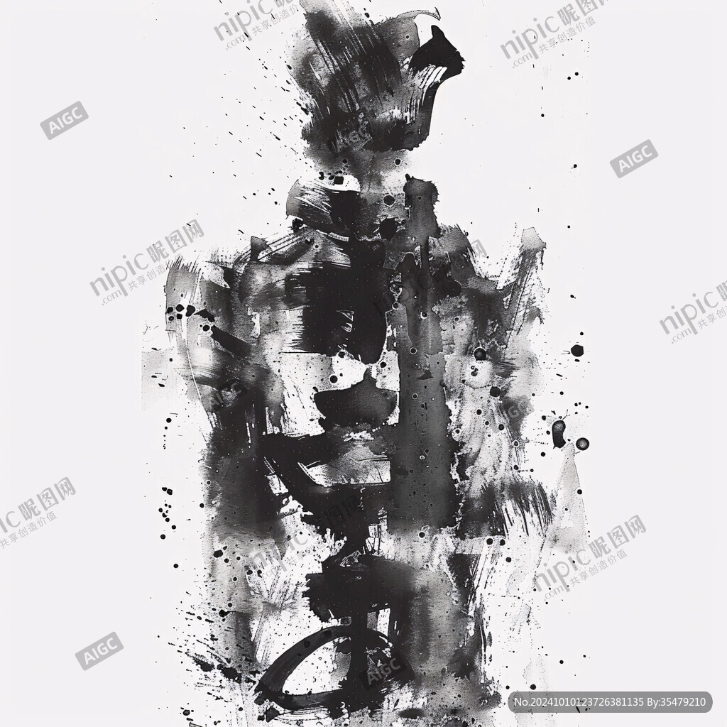 抽象水墨一字水墨化開