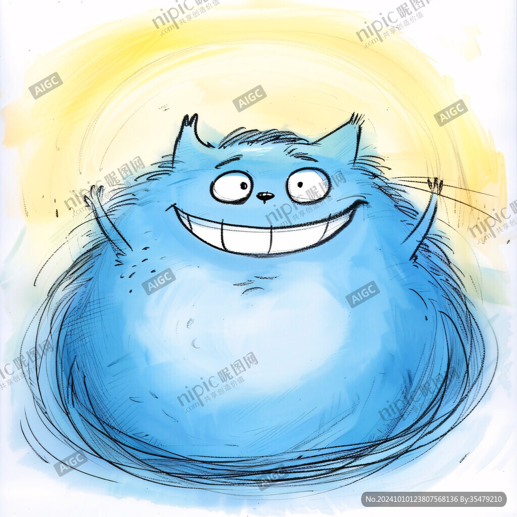開(kāi)心的貓插畫(huà)