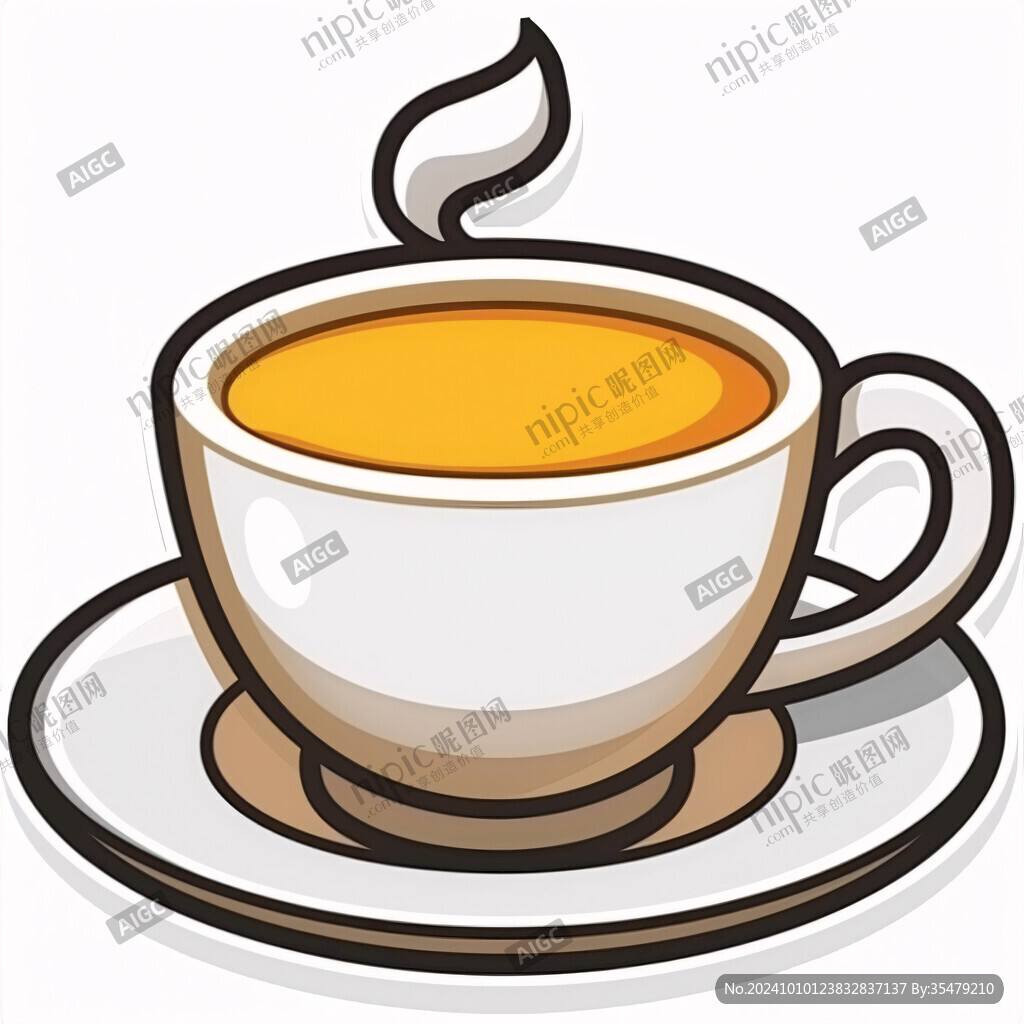 卡通咖啡杯插畫