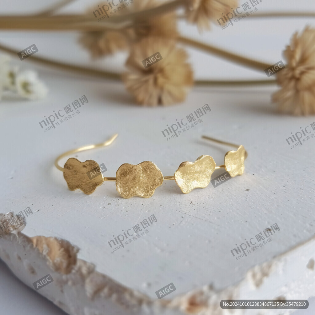 黃金花絲耳釘
