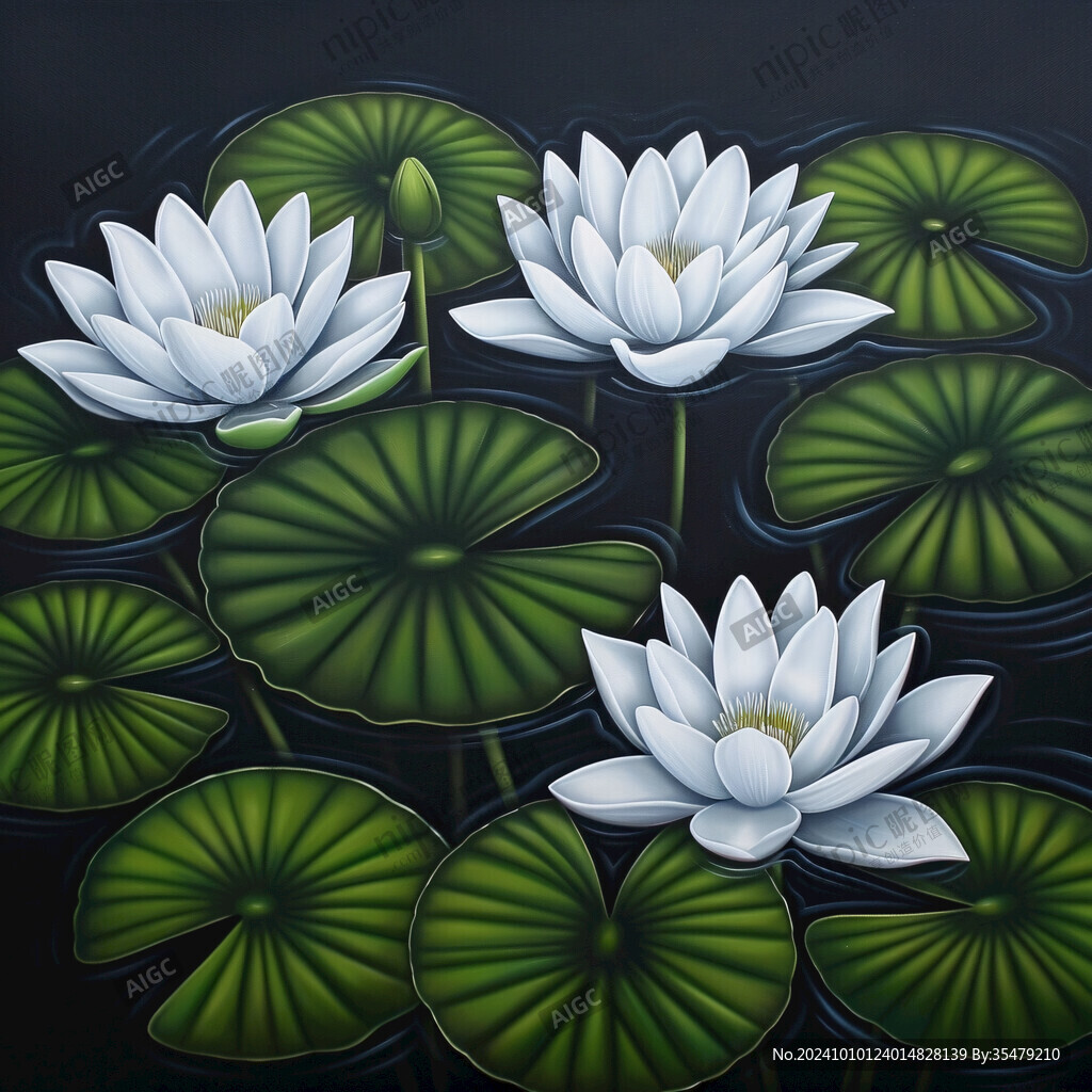 寫實畫蓮花睡蓮
