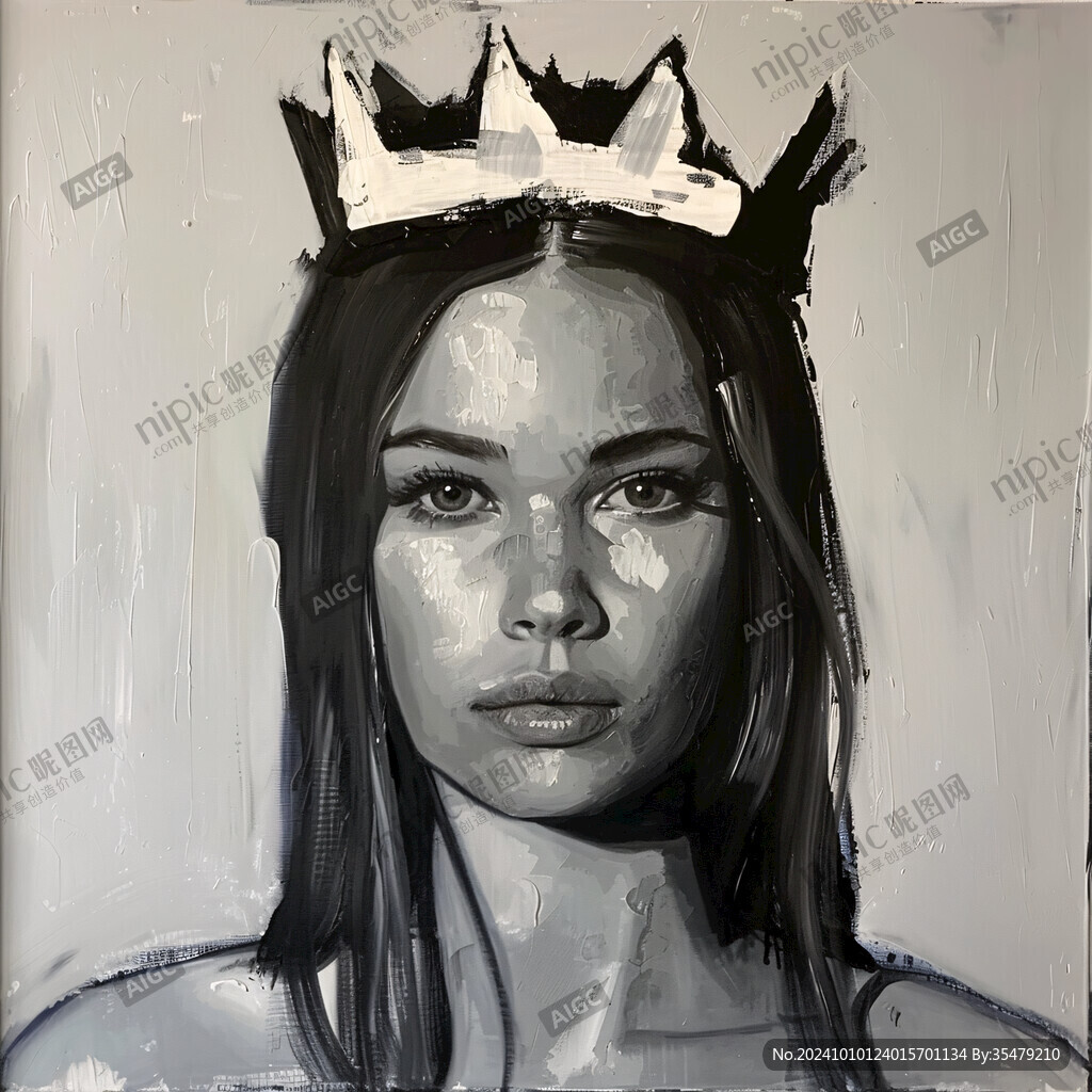 戴皇冠的女人插畫