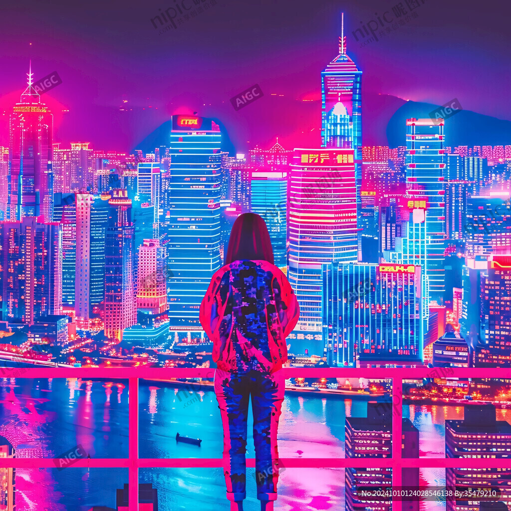 紅裙子高端寫字樓拼圖城市