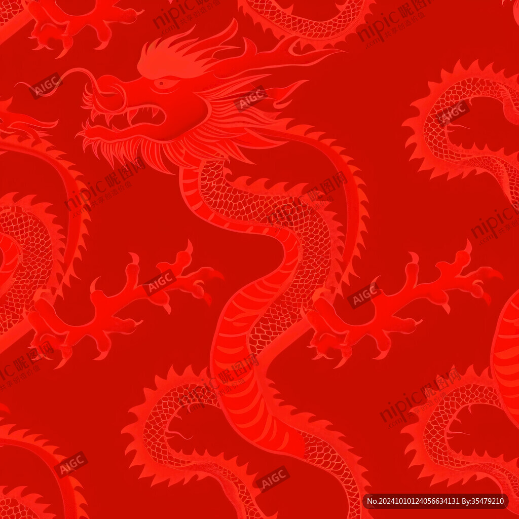 龍國潮印花圖案