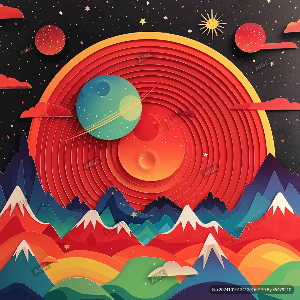 幾何圖形組合插畫