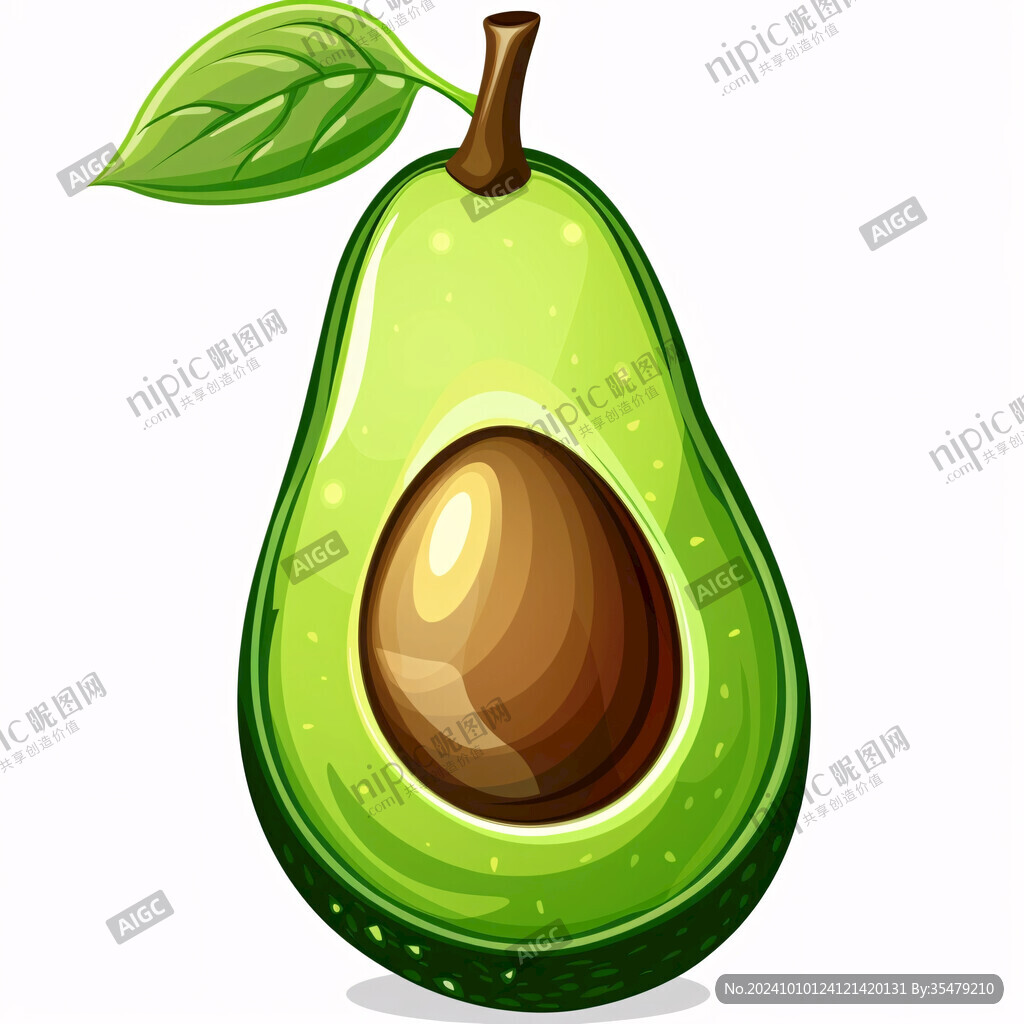 牛油果水果插畫