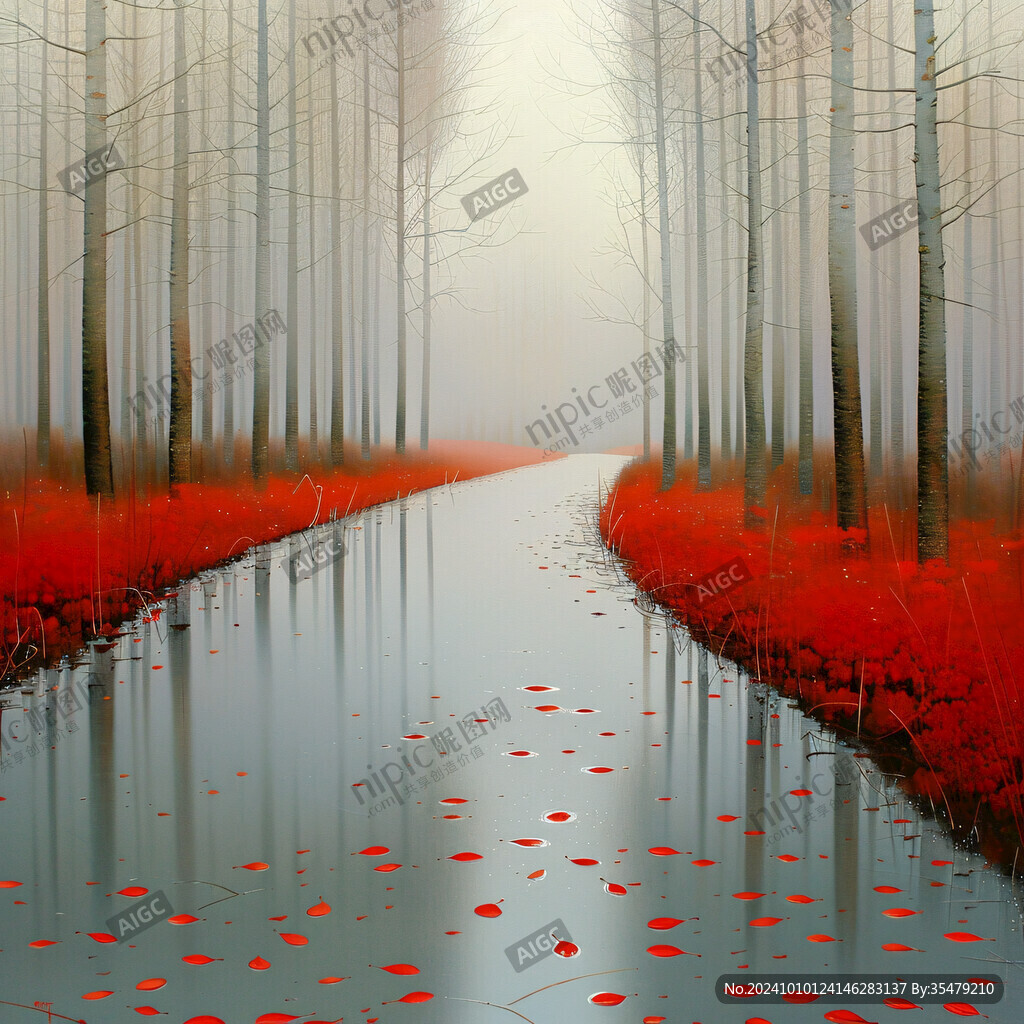 秋色紅葉紅樹森林