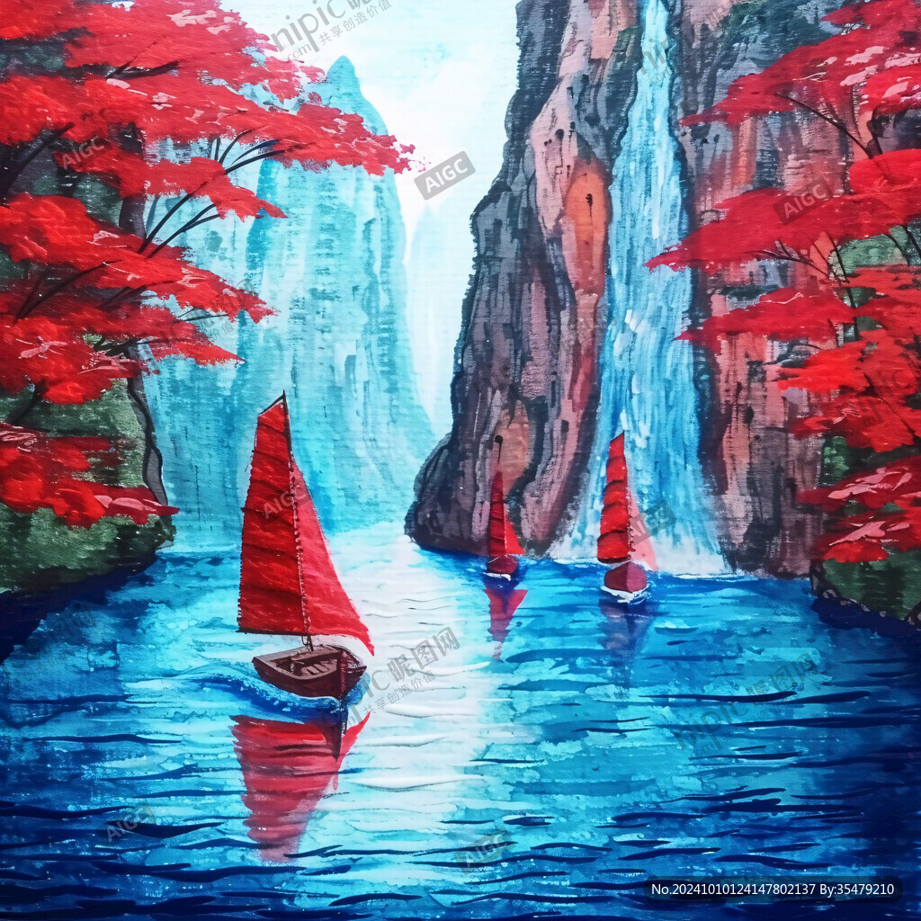 一帆風(fēng)順油畫