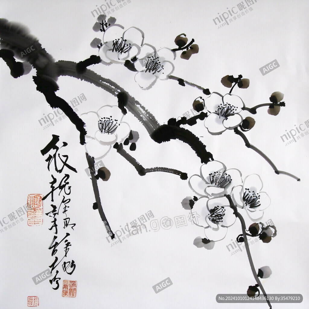 玄關(guān)手繪梅